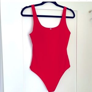 Aritzia Babaton Red Bodysuit